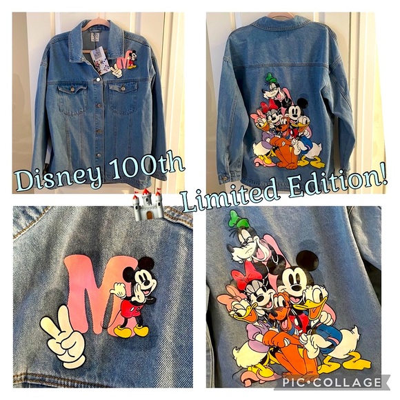 🆕 RARE Disney 100th Anniversary Ltd. Ed Mickey & Friends Oversize Denim Jacket - Picture 2 of 10